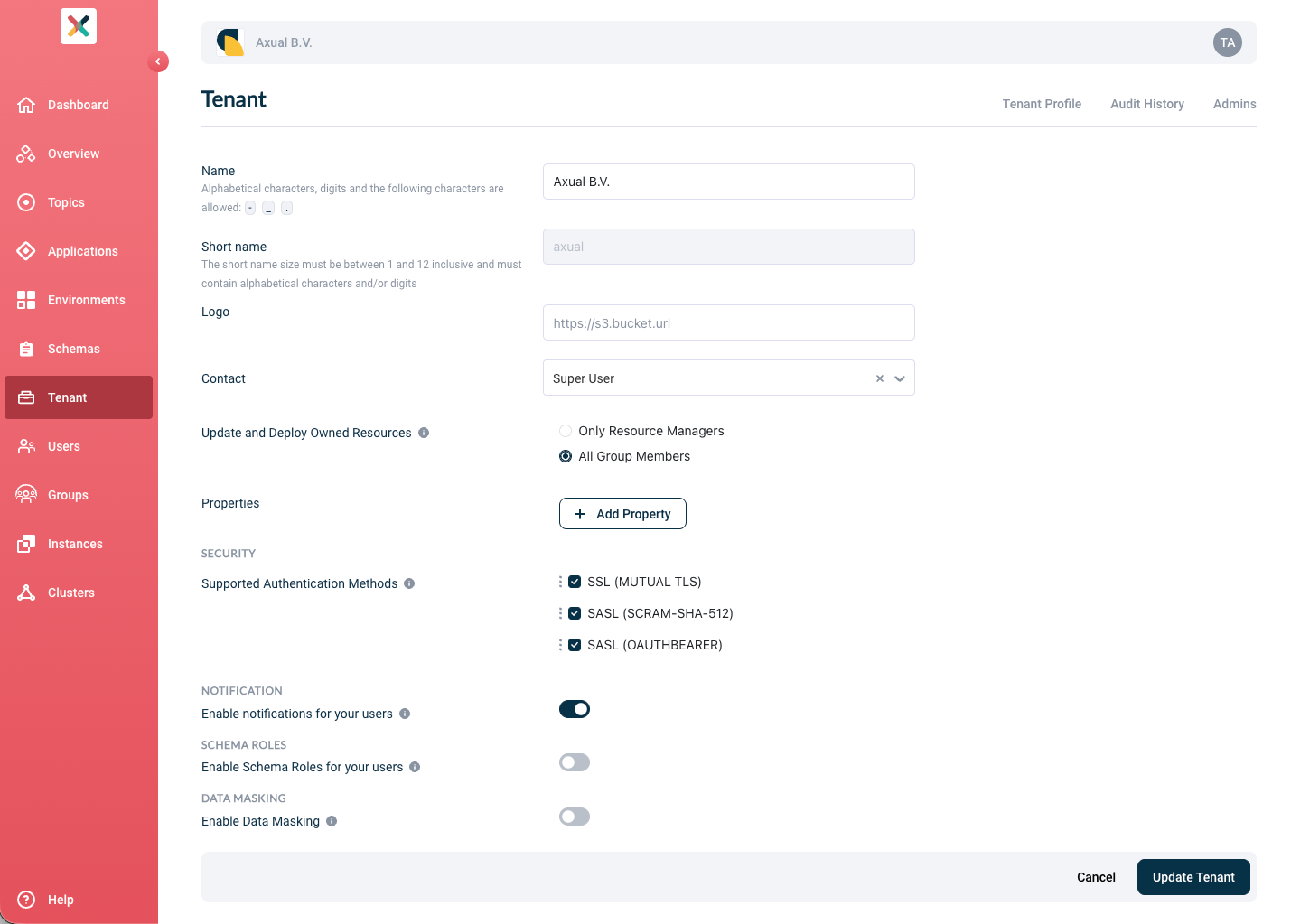 Enable Tenant notifications