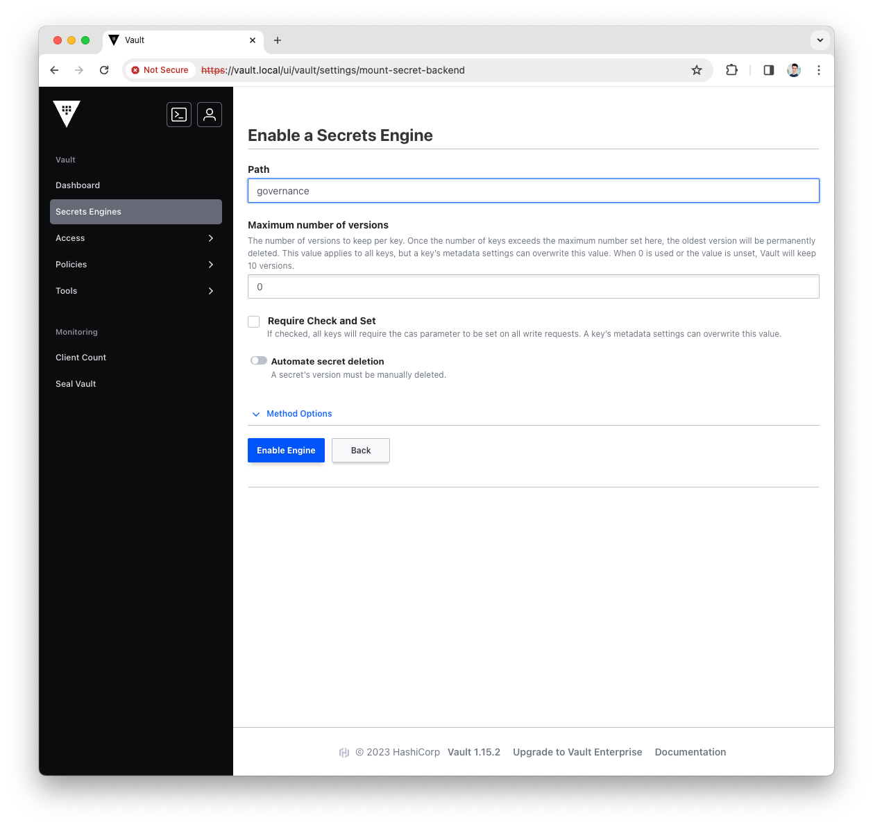 Create `governance` path