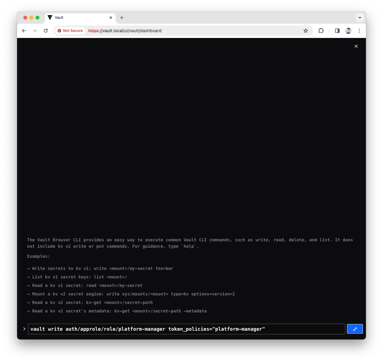 Write policy to Platform Manager AppRole