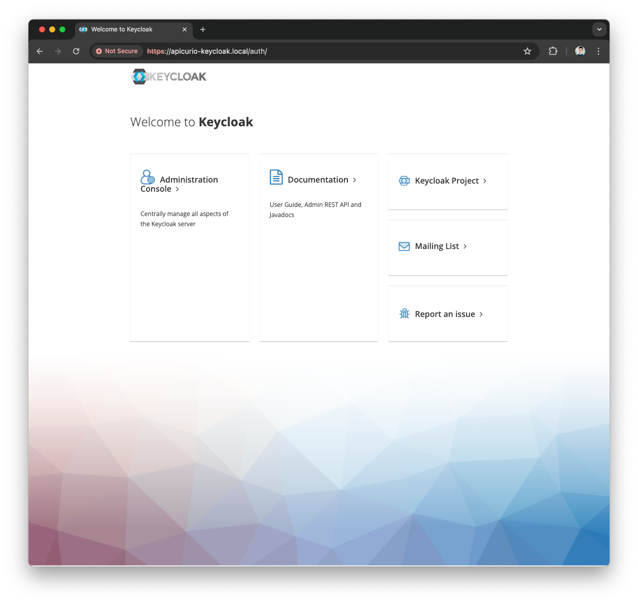 Keycloak Admin Console screen