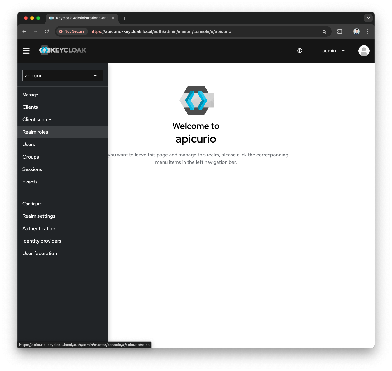 Keycloak Realm roles memu