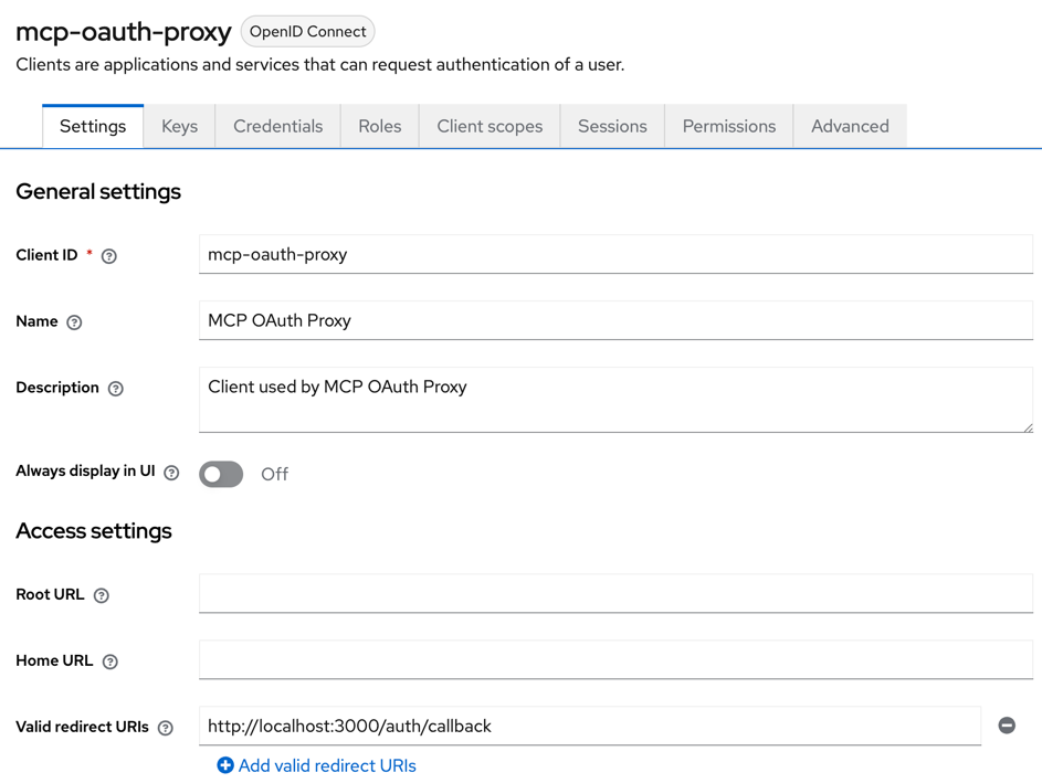 Keycloak Client Details
