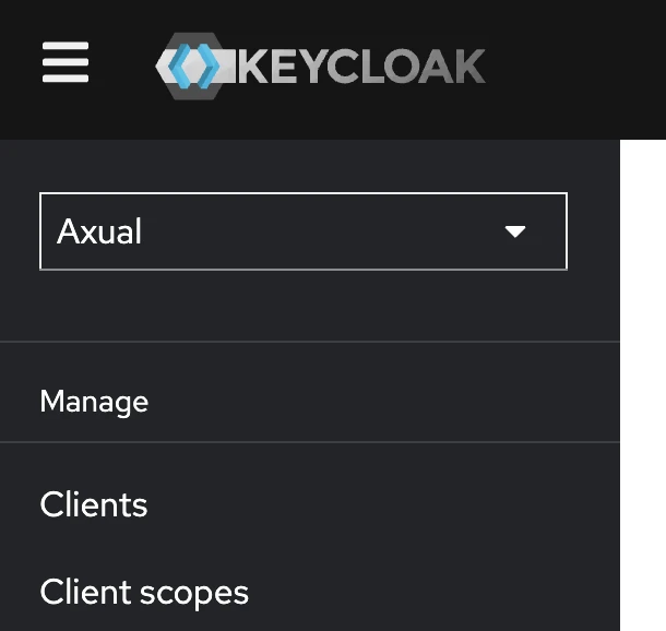 Keycloak Menu