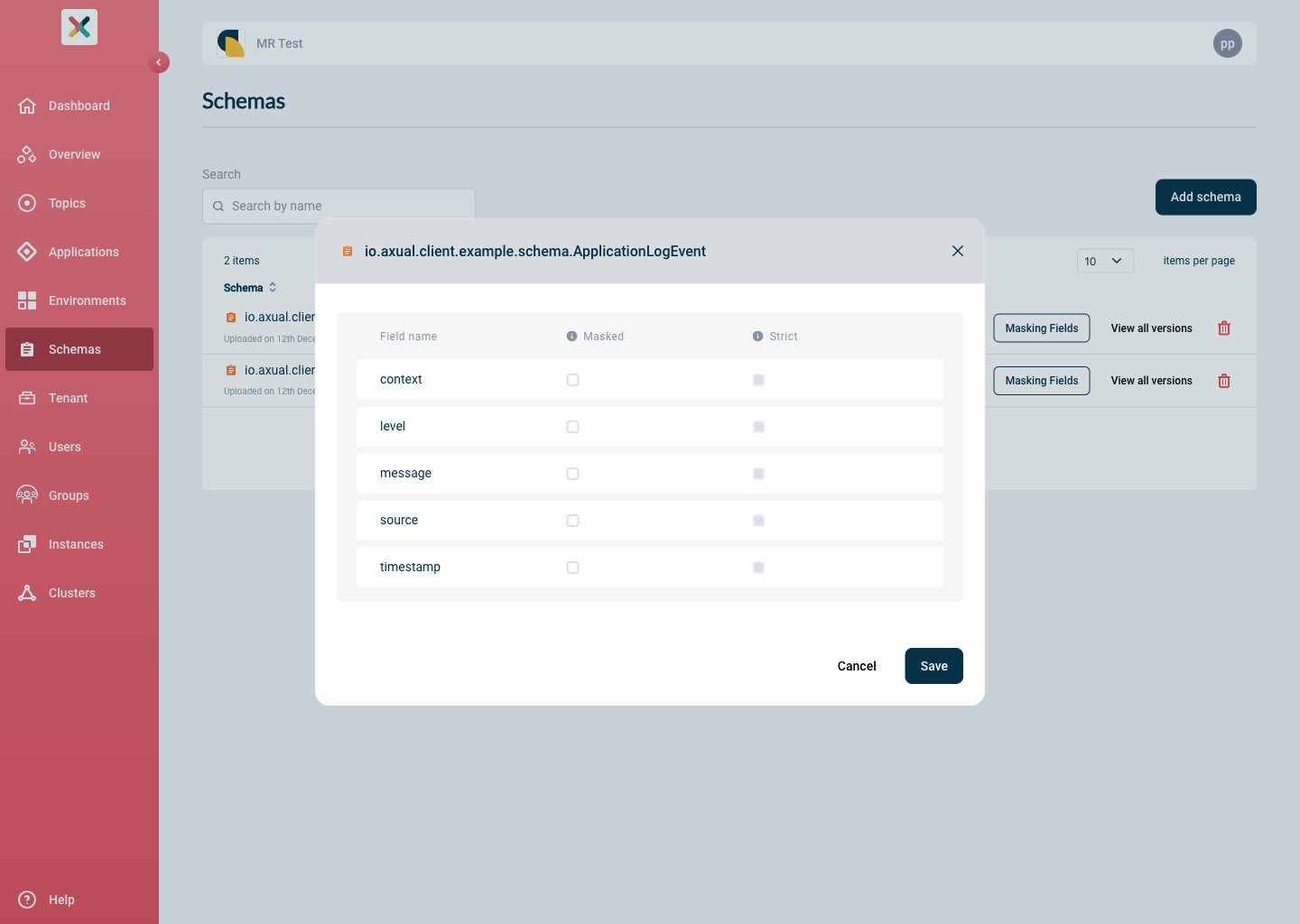 View Maskable Fields