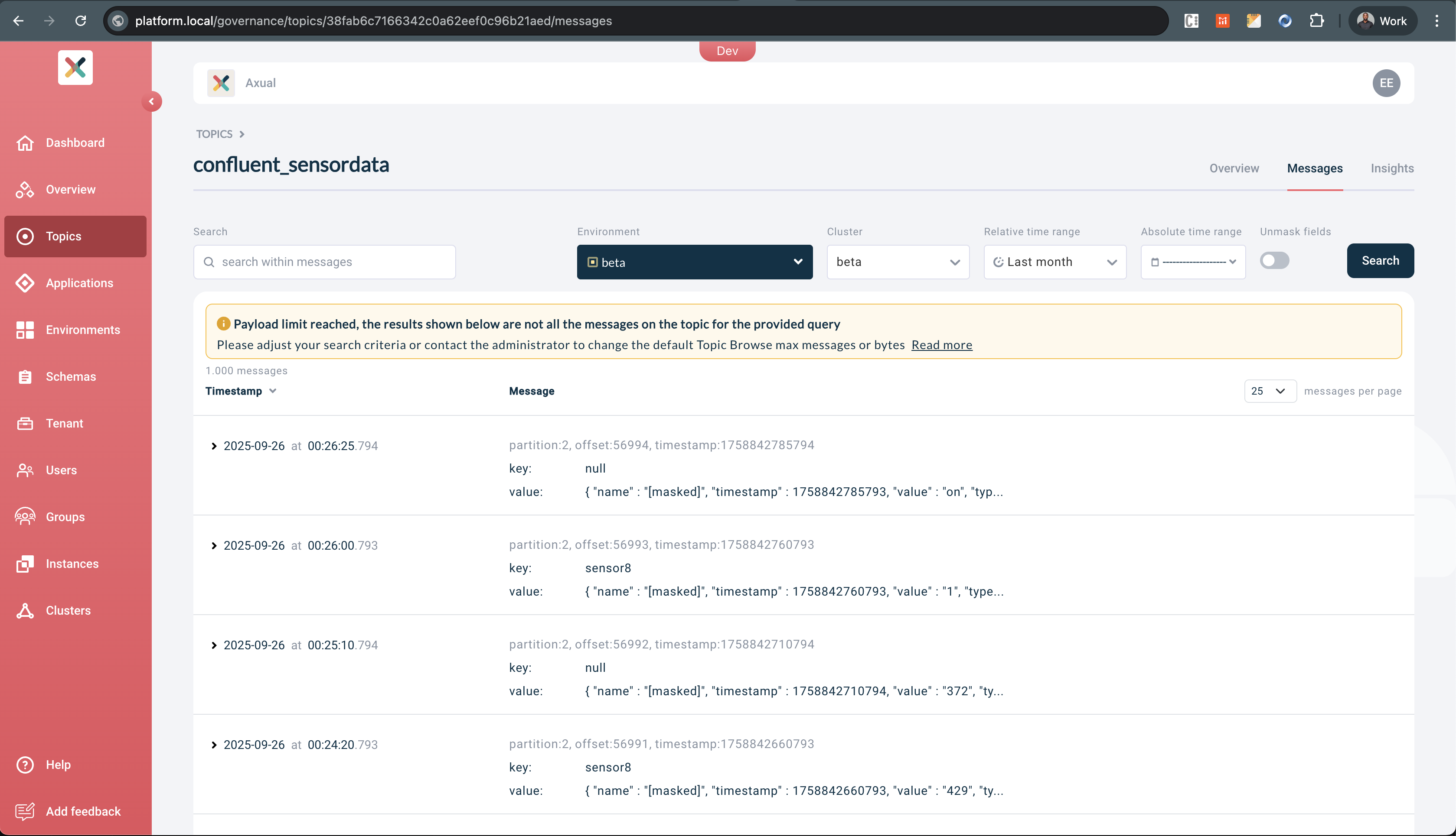 Search result (row) expanded