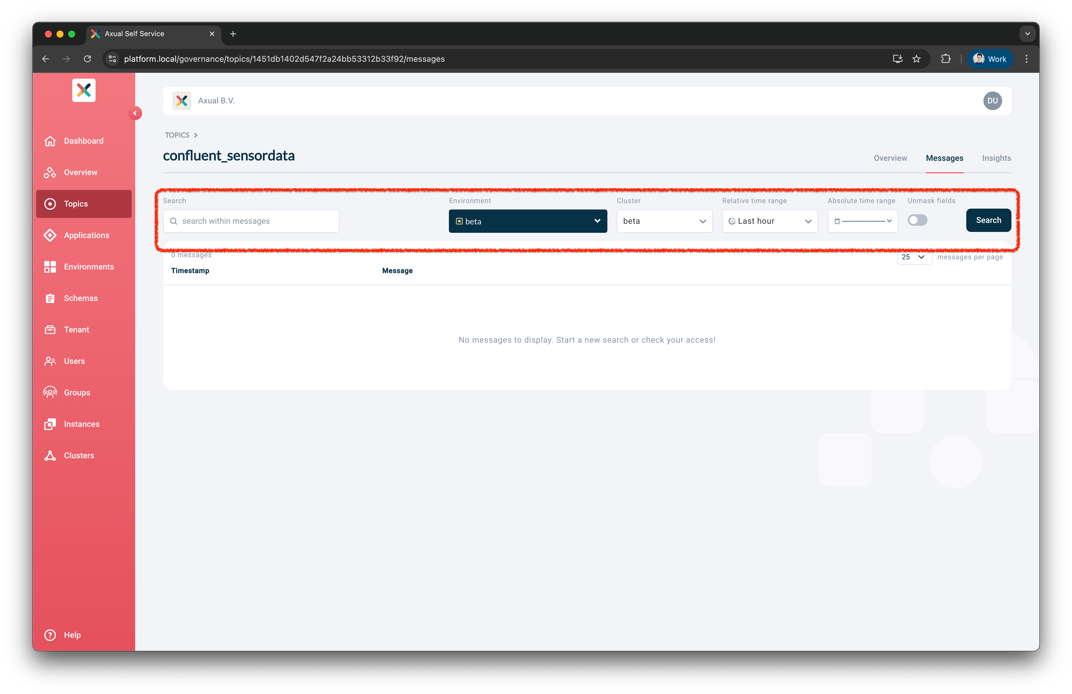 Topic Messages Controls