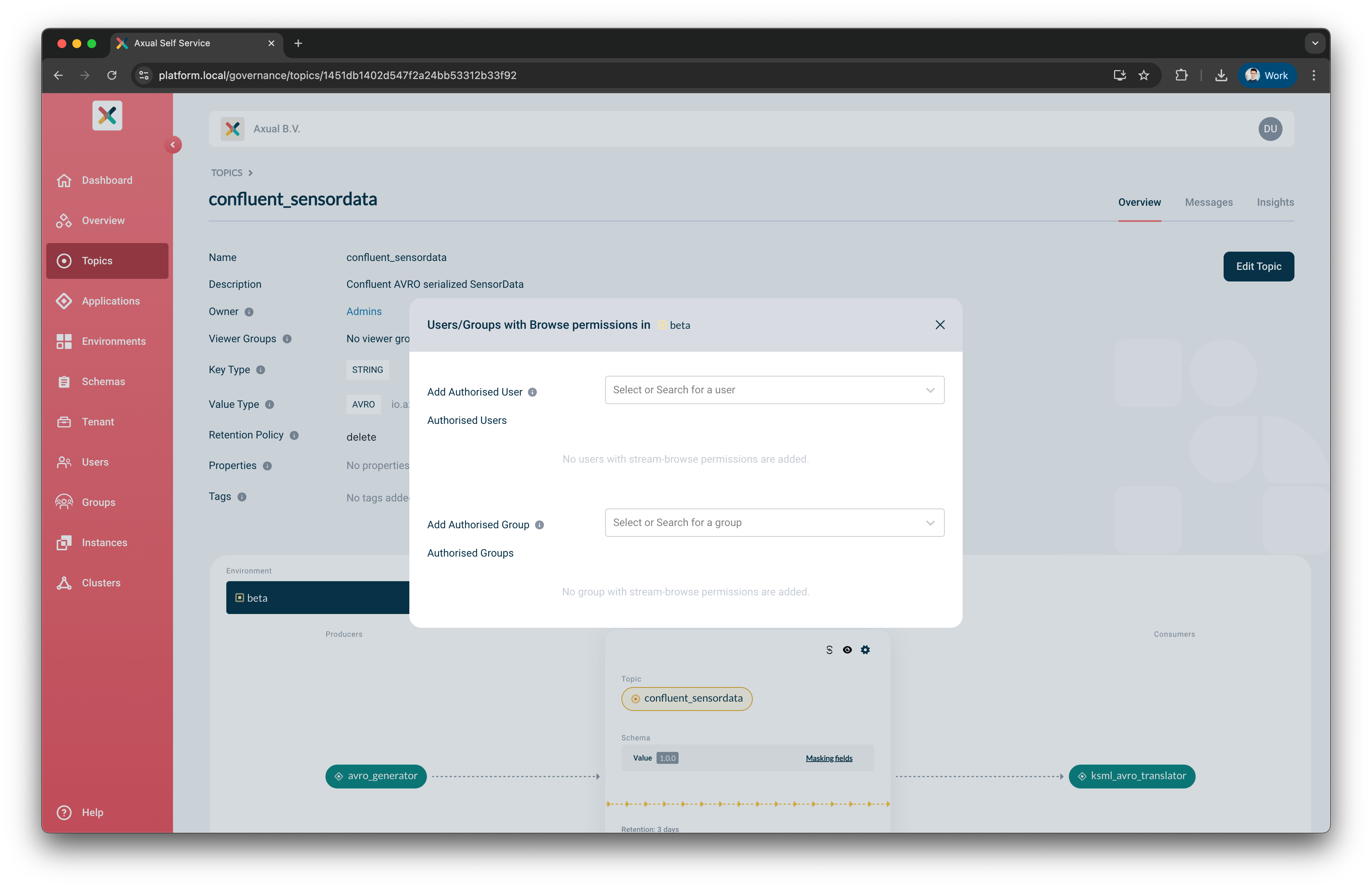 Topic Browse Permission Modal