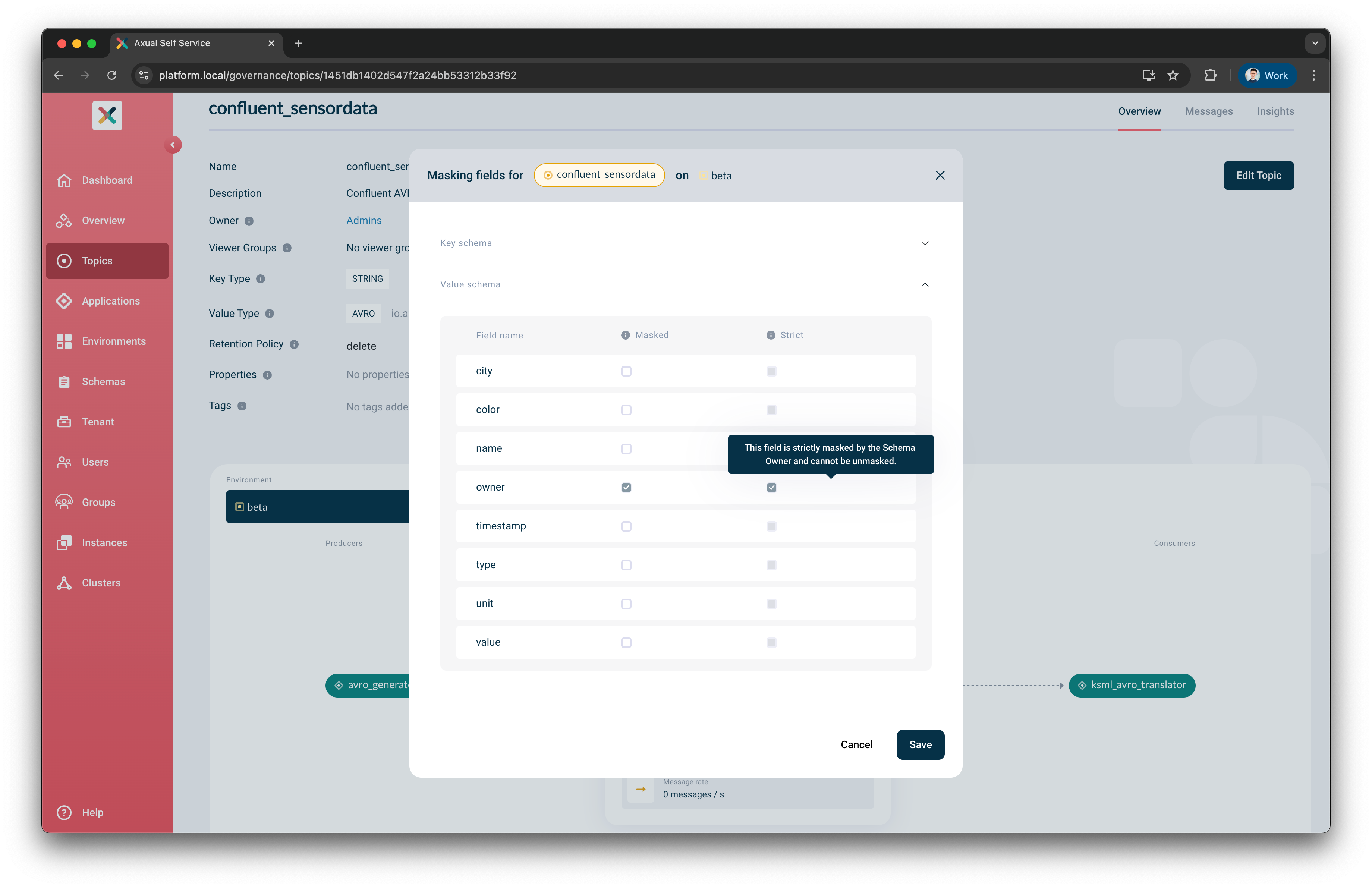 Topic masking can’t be change if coming from schema