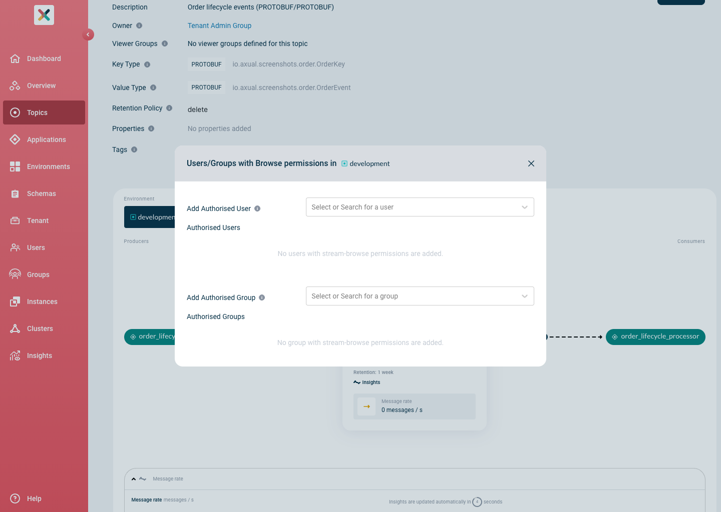 Topic Browse Permissions Modal