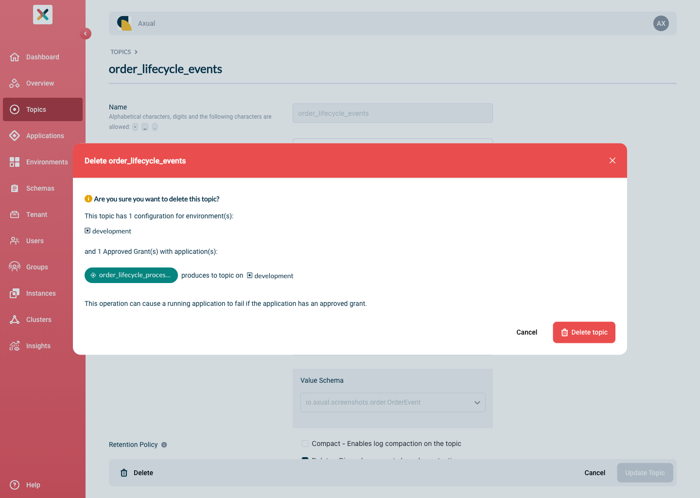 Topic Delete Modal