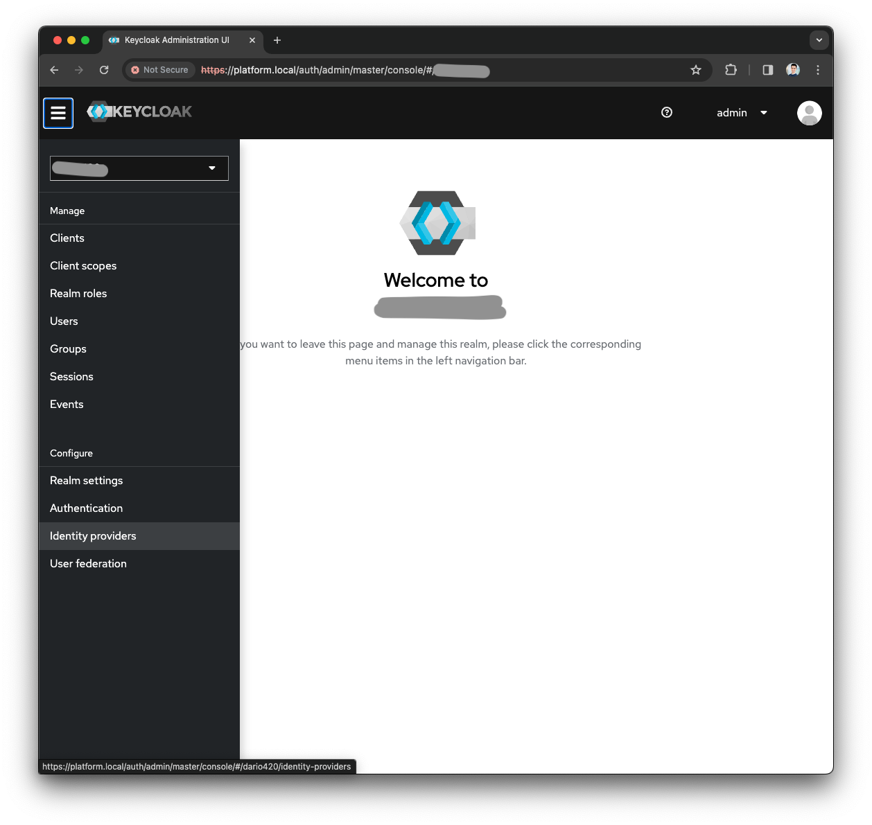 Keycloak Identity Providers menu