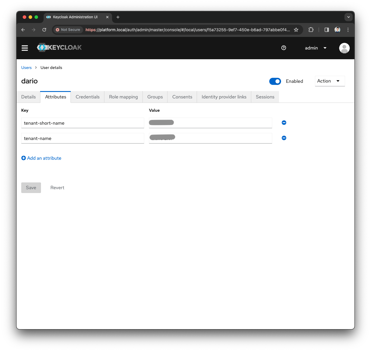Keycloak User Attributes