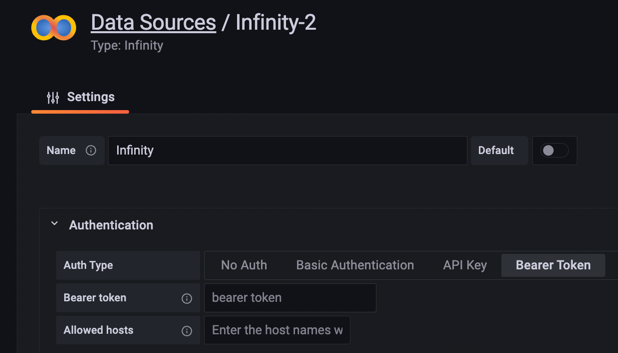 grafana infinity datasource configuration