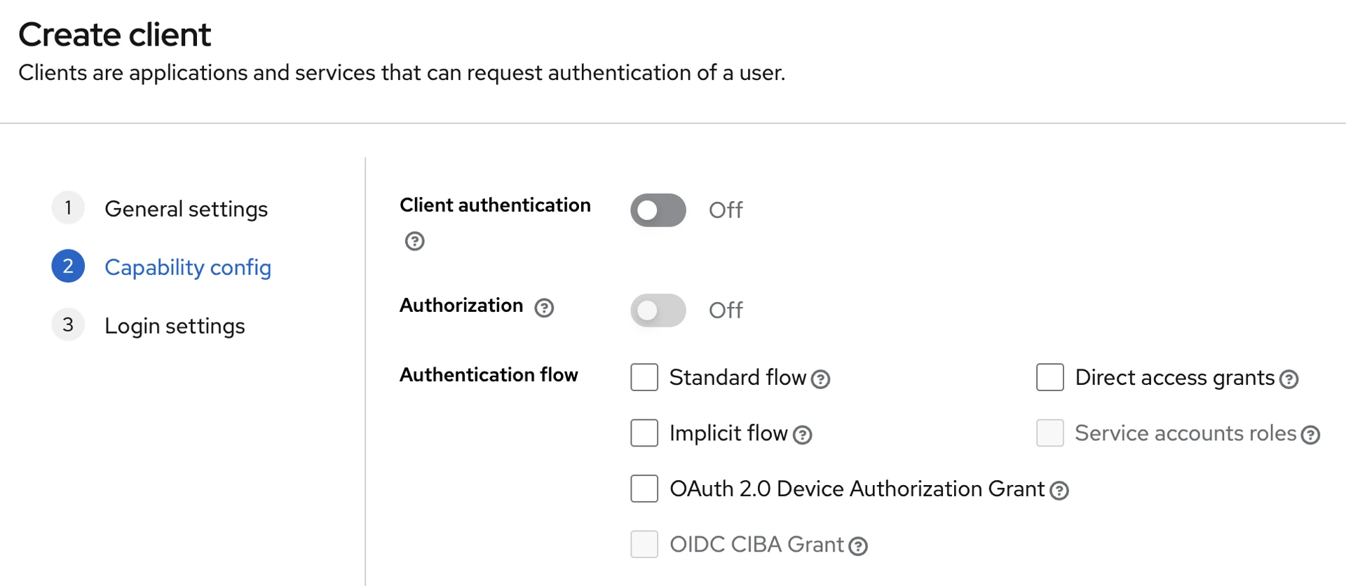 Create Keycloak Client Capability Config