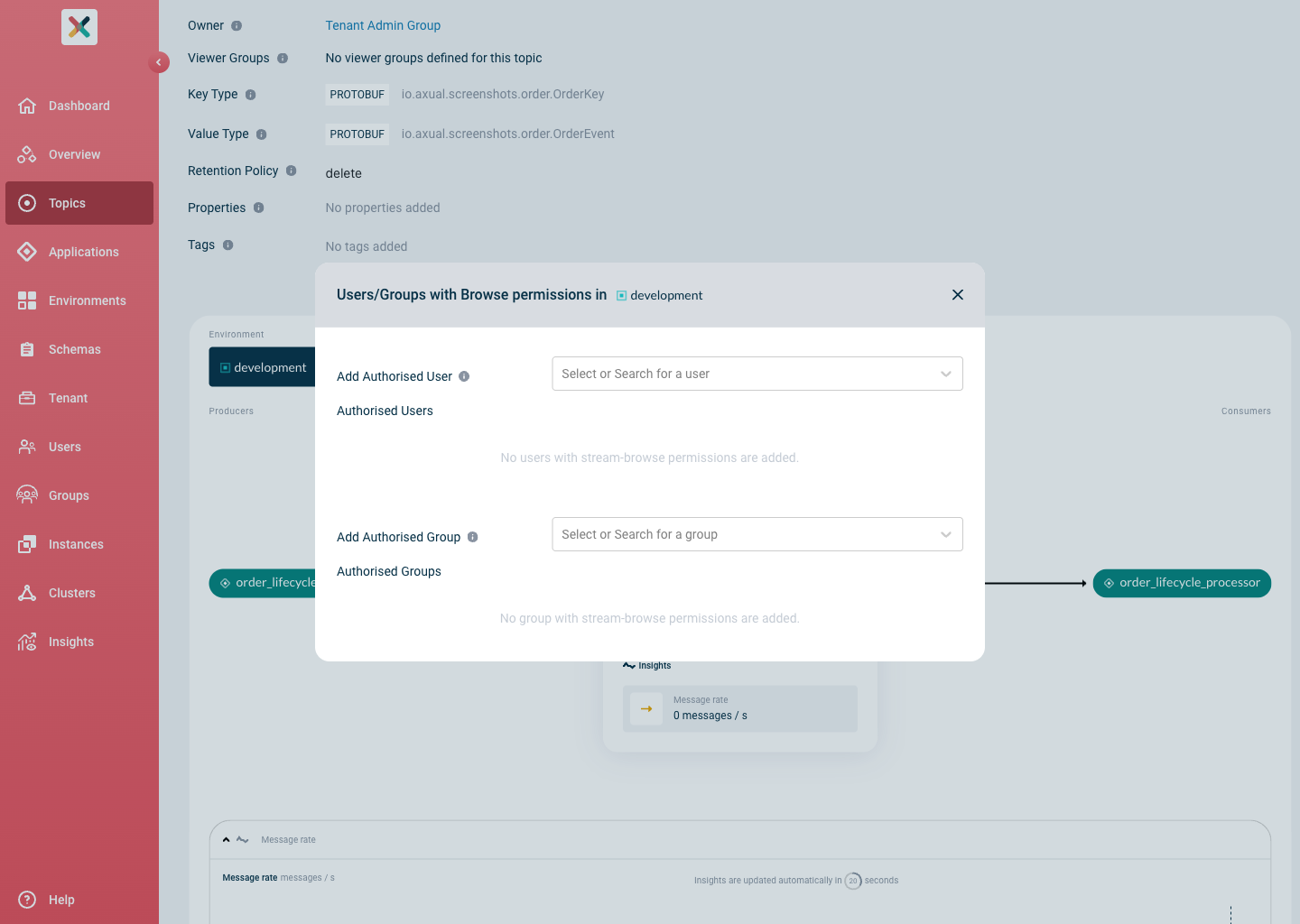 Topic Browse Permissions Modal