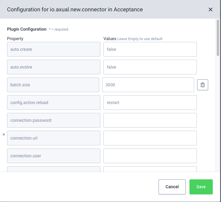 Configuring Connector Application Modal