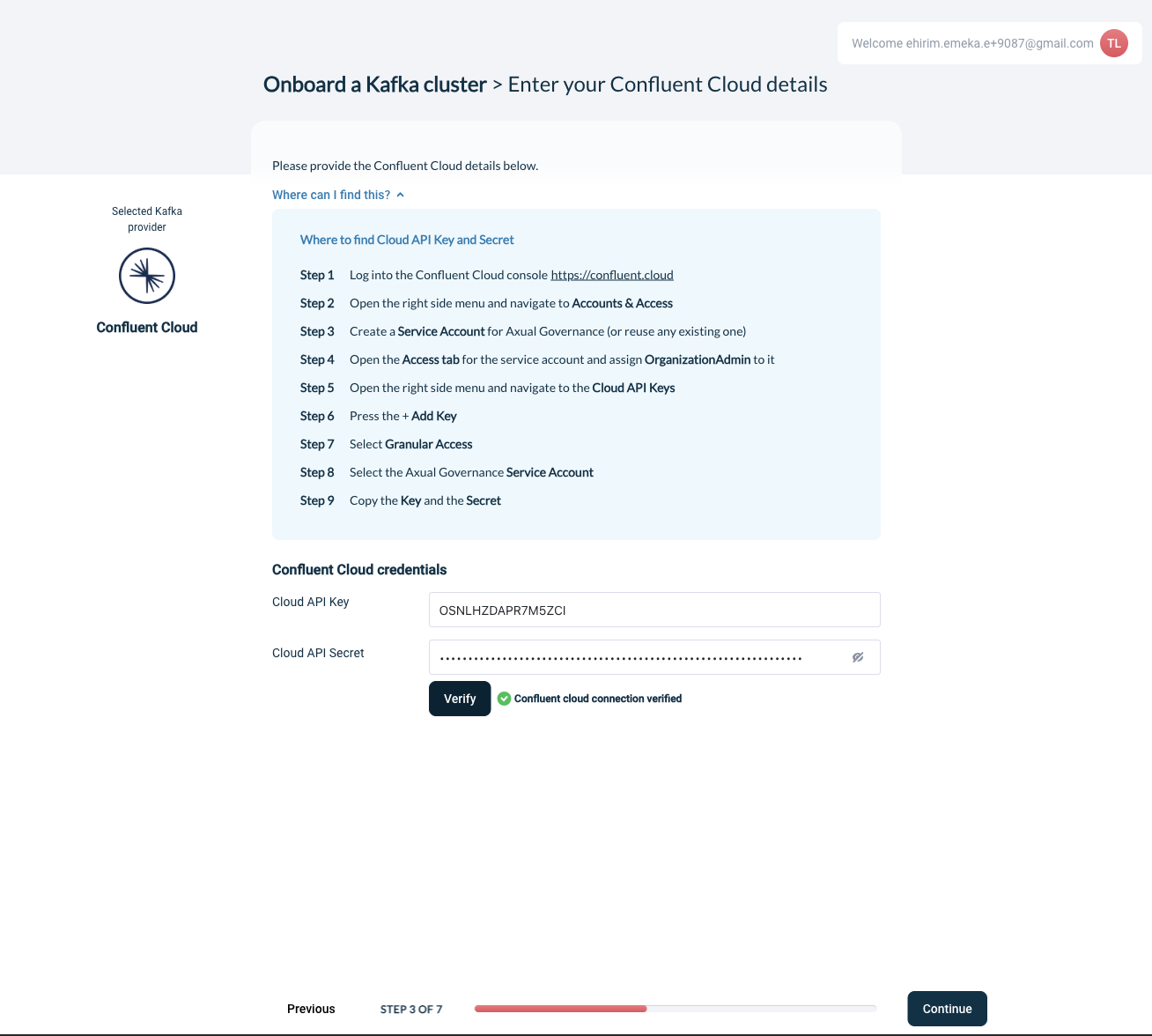Onboarding Confluent Cloud