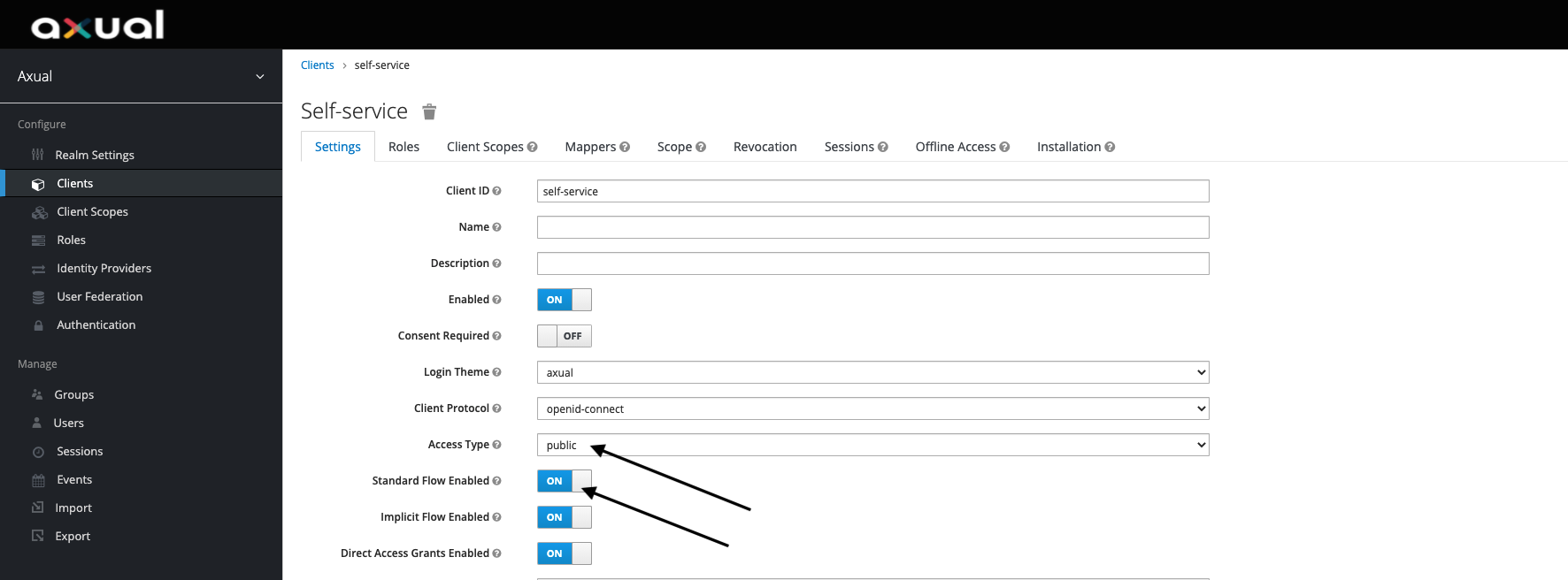 keycloak config