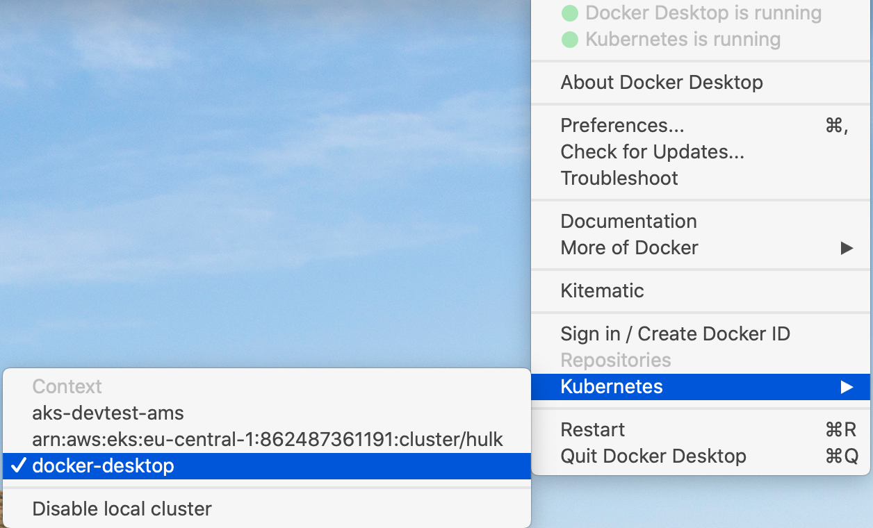 Docker-Desktop as k8s context