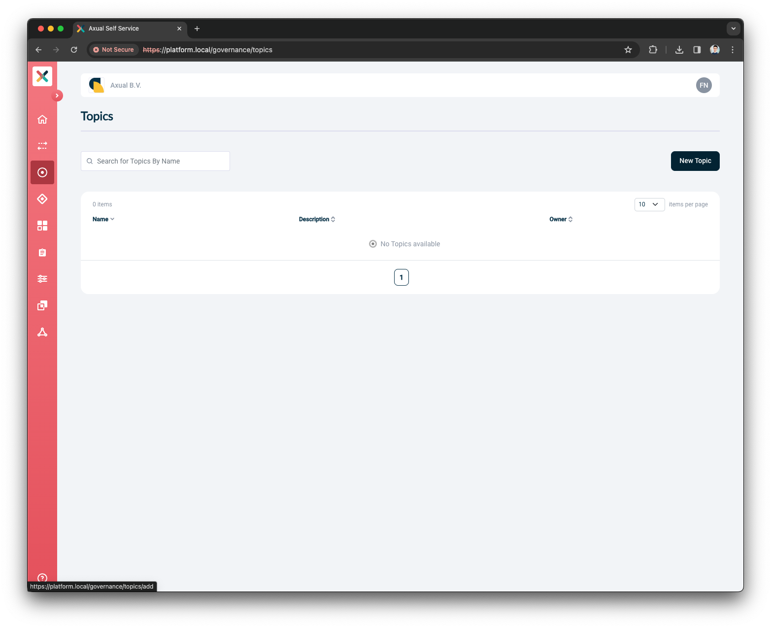 Self-Service Topics Menu
